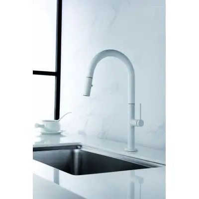 GRIFERIA DE COCINA EXTRAIBLE SAMOA BLANCO MATE IMEX GCE017/BL