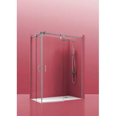 MAMPARA DE DUCHA ENTRADA ANGULAR ATEMPO 300 2 FIJO 2 PUERTAS CASTEL