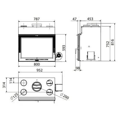 HOGAR DE LEÑA H-03/80 S TURBO HIERRO FUNDIDO ECODESIGN HERGOM