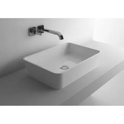 ENCIMERA DE BAÑO BLANCA DE MINERAL COMPOSITE MODELO ATHOS 50X35X12,4