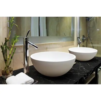 ENCIMERA DE BAÑO BLANCA DE RESINA DE POLIESTER MODELO TOP 39,5X39,5X15,5