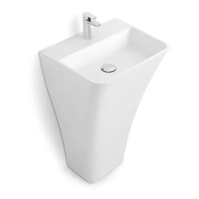 ENCIMERA DE BAÑO BLANCA DE MINERAL COMPOSITE MODELO LYSE 50X40X85