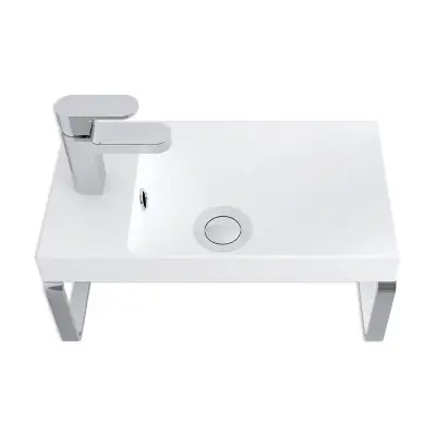 ENCIMERA DE BAÑO BLANCA DE MINERAL COMPOSITE MODELO KUMI 40X22X10,6