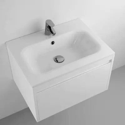 ENCIMERA DE BAÑO BLANCA DE MINERAL COMPOSITE MODELO MILO 61X46