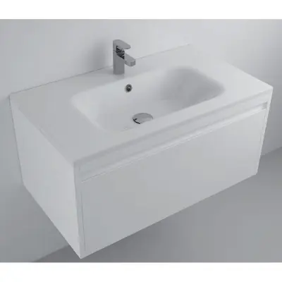 ENCIMERA DE BAÑO BLANCA DE MINERAL COMPOSITE MODELO MILO 81X46