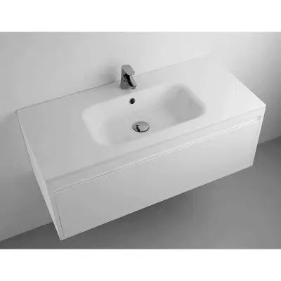 ENCIMERA DE BAÑO BLANCA DE MINERAL COMPOSITE MODELO MILO 101X46