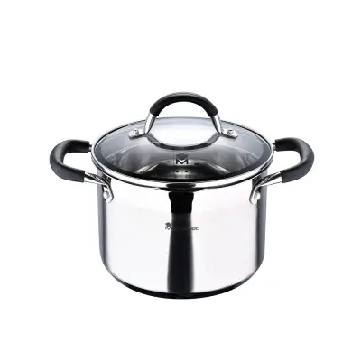 Olla ø20x14cm 4l acero inoxidable con tapa foodies bgmp-1505-bk masterpro