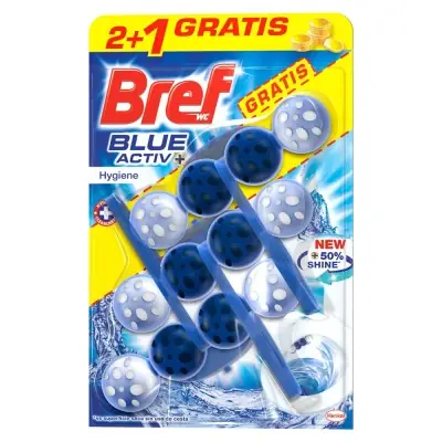 Wc colgador bref activo agua azul higiene 2+1