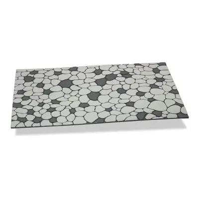 Felpudo efecto piedras color gris perla 75x45cm hidalgo