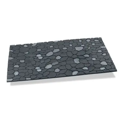 Felpudo efecto piedras color gris grafito 75x45cm hidalgo