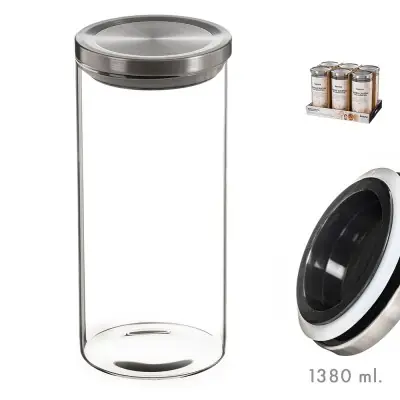 Tarro de cristal con tapa de metal 1380ml kozina