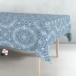 Rollo de hule mantel mandala azul 140cm x 25m exma