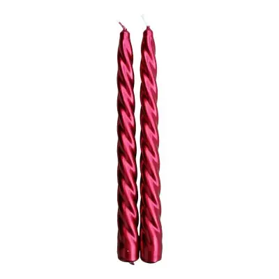 Pack 2 velas decorativas rojas ø2x24cm magic lights