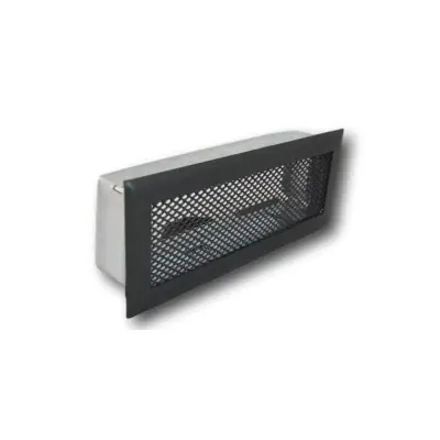 REJILLA VENTILACION 20x8cm NEGRO C/MARCO PARA CHIMENEAS