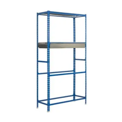 ESTANTERÍA METÁLICA SIMONGARAGE BOX MEGAPLUS 4/400 AZUL/GALVA
