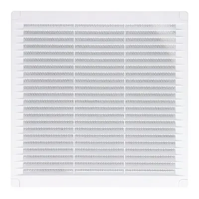 Rejilla ventilación cuadrada con tapones y mosquitera 100x100x7mm abs blanca