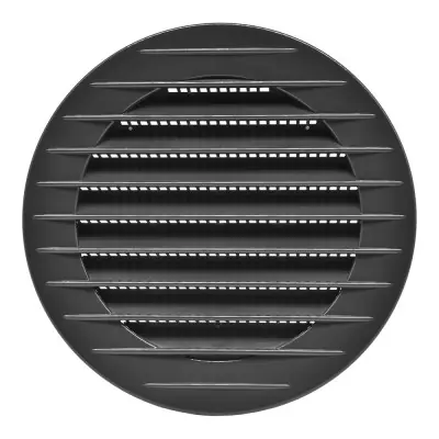 Rejilla ventilación redonda empotrable con mosquitera ø90mm abs gris antracita