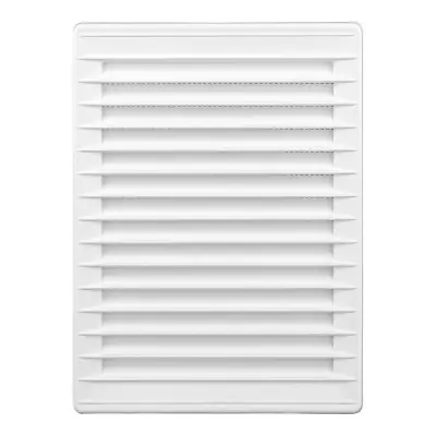 Rejilla ventilacíón rectangular empotrable mosquitera abs 137x207mm blanco