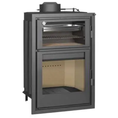 CHIMENEA DE LEÑA FUSIÓN 70 CON HORNO SIN Y CON VENTILACIÓN FORZADA 16KW JOYMA