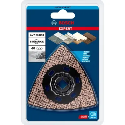 ACCESORIOS PARA MULTIHERRAMIENTA HOJA DE MULTIHERRAMIENTA EXPERT SANDING PLATE AVZ 90 RT4, 90 MM BOSCH 2608900047