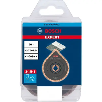 PLACA DE FRESADO DE MULTIHERRAMIENTA EXPERT 3 MAX AVZ 70 RT4 DE 70 MM, 10 UNIDADES BOSCH 2608900042
