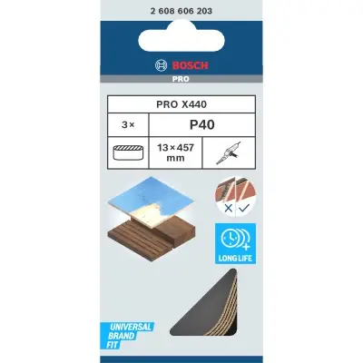 BANDA DE LIJA PRO X440, 13 X 457 MM, G40 BOSCH 2608606203