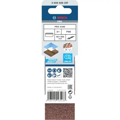 BANDA DE LIJA PRO X440, 40 X 305 MM, G80 BOSCH 2608606207