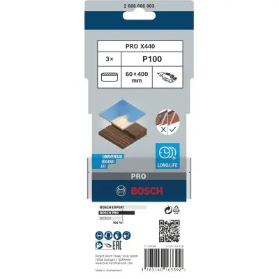 BANDA DE LIJA PRO X440, 60 X 400 MM, G100 BOSCH 2608606003