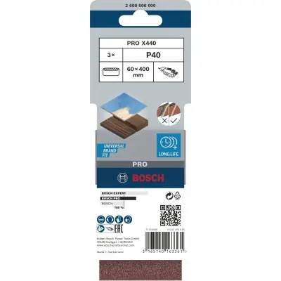 BANDA DE LIJA PRO X440, 60 X 400 MM, G40 BOSCH 2608606000