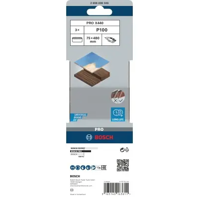 BANDA DE LIJA PRO X440, 75 X 480 MM, G100 BOSCH 2608606045