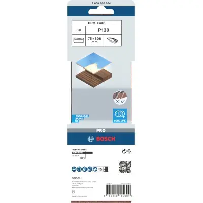 BANDA DE LIJA PRO X440, 75 X 508 MM, G120 BOSCH 2608606064