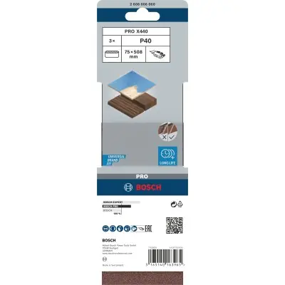 BANDA DE LIJA PRO X440, 75 X 508 MM, G40 BOSCH 2608606060
