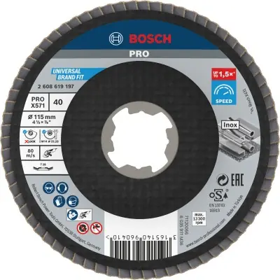 DISCO DE LÁMINAS PRO X571 X-LOCK, 115&nbsp;MM, G40 BOSCH 2608619197
