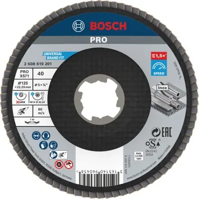DISCO DE LÁMINAS PRO X571 X-LOCK, 125&nbsp;MM, G40 BOSCH 2608619201