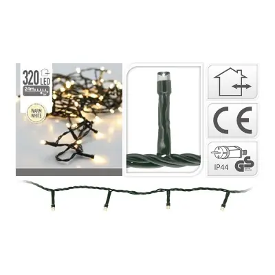 Guirnalda con función fija, uso exterior, blanco cálido, 320 leds, 24 m