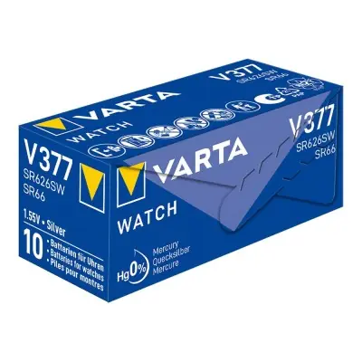 Micro pila de botón silver sr66 - v377 1,55 v ø6,8 x 2,5 mm watch blister