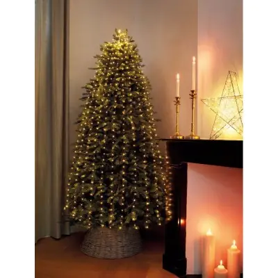 Guirnalda fija micro led para árbol de 180 cm, 408 leds, luz cálida, exterior