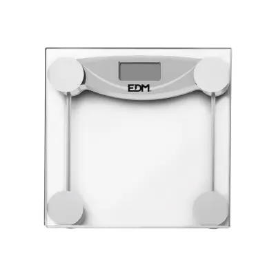 Balança para casa de banho digital transparente max 180kg edm