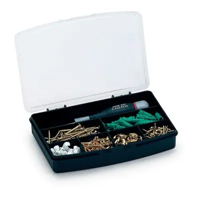 Organizador de compartimento con tapa 7 divisiones fijas 17,5 x 12,2 x 3 cm