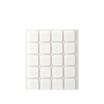 Pack 20 fieltros blancos sinteticos adhesivos 17x17mm plasfix inofix