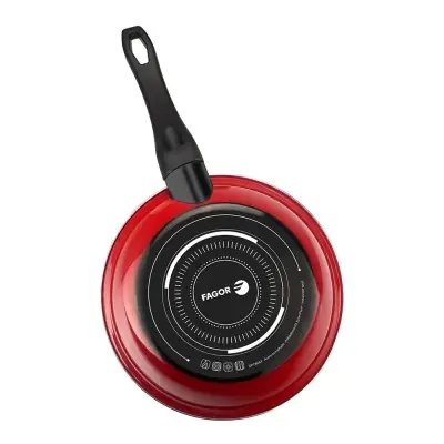 Frigideira optimax ø30cm vermelha aço aisi 430 fagor