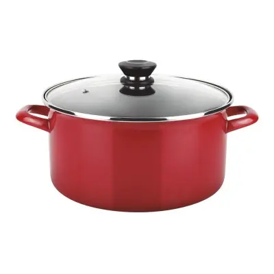 Olla optimax + tapa roja acero aisi 430 ø24 x 13cm