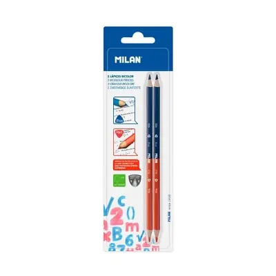 Lápiz bicolor rojo/azul, 2 uds, blister