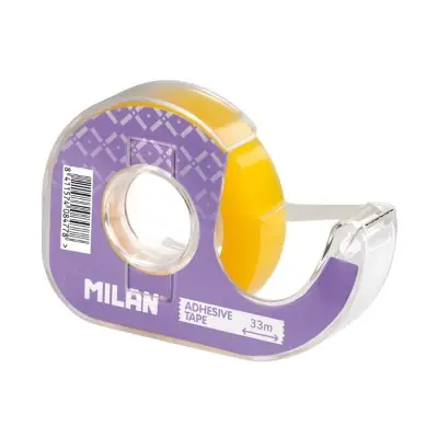 Dispensador lila de cinta adhesiva transparente 12 mm x 33 m, blister