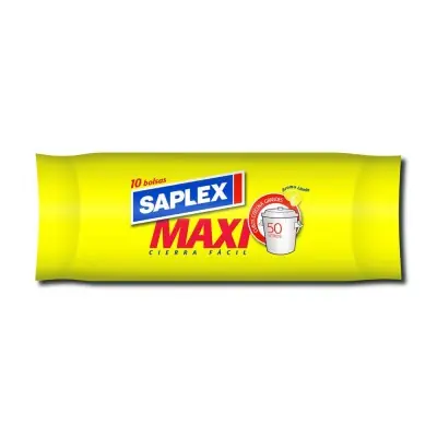 Bolsa basura maxi limon color blanco 50l 10 unid. saplex 57x70cm