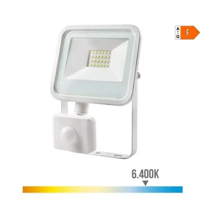Foco proyector led 20w 1520lm 6400k luz fria con sensor de presencia 12,4x4,5x15,8cm edm