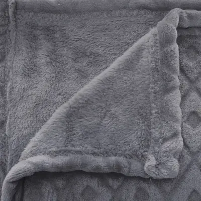 Plaid/manta modelo winter rhombus color gris 230 x 180 cm