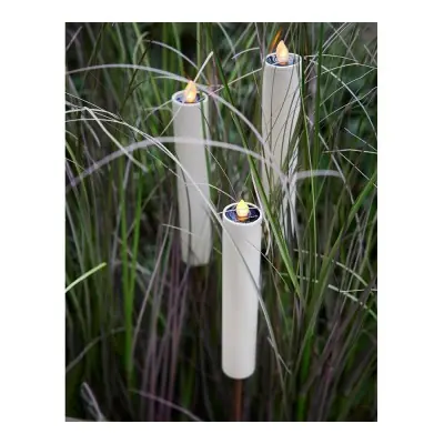 Vela solar efeito chama ø4x90cm branca lumineo