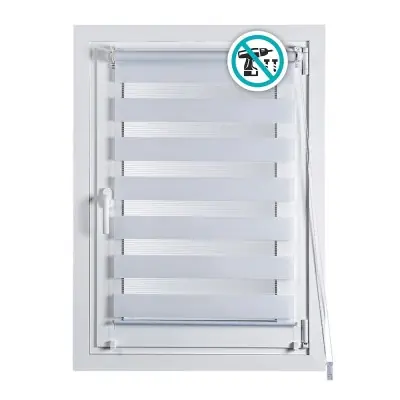 Estor enrollable clip & fix, noche & dia, blanco 120 x 180 cm