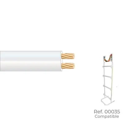 Paralelo 2x0,50mm blanco "audio" euro/m (bobina pequeña ø150x60mm)
